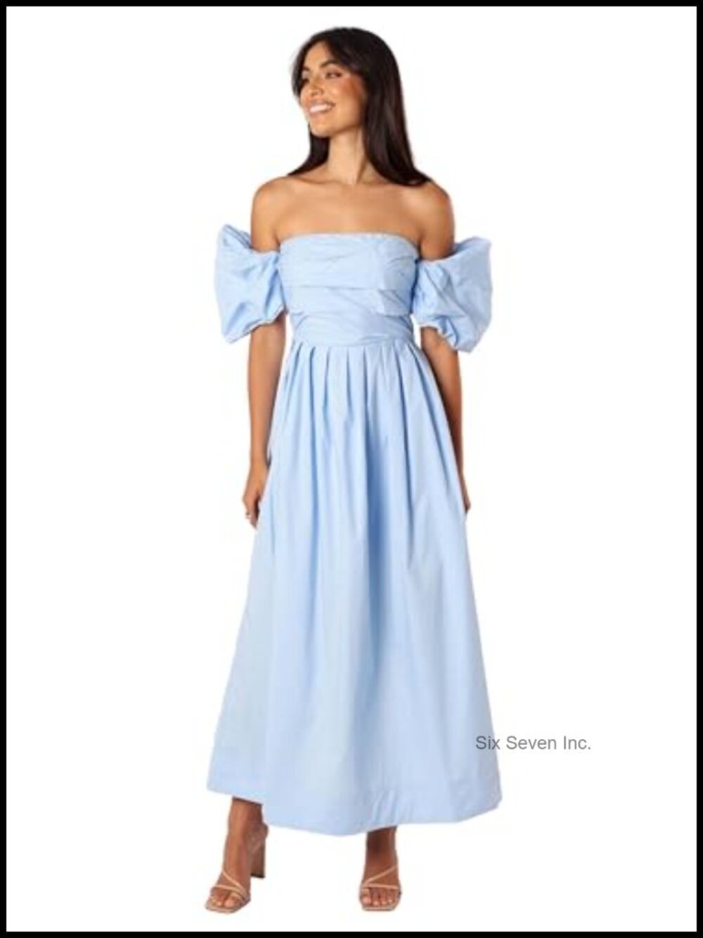 Petal & Pup Off Shoulder Midi Dress Cotton Maternity